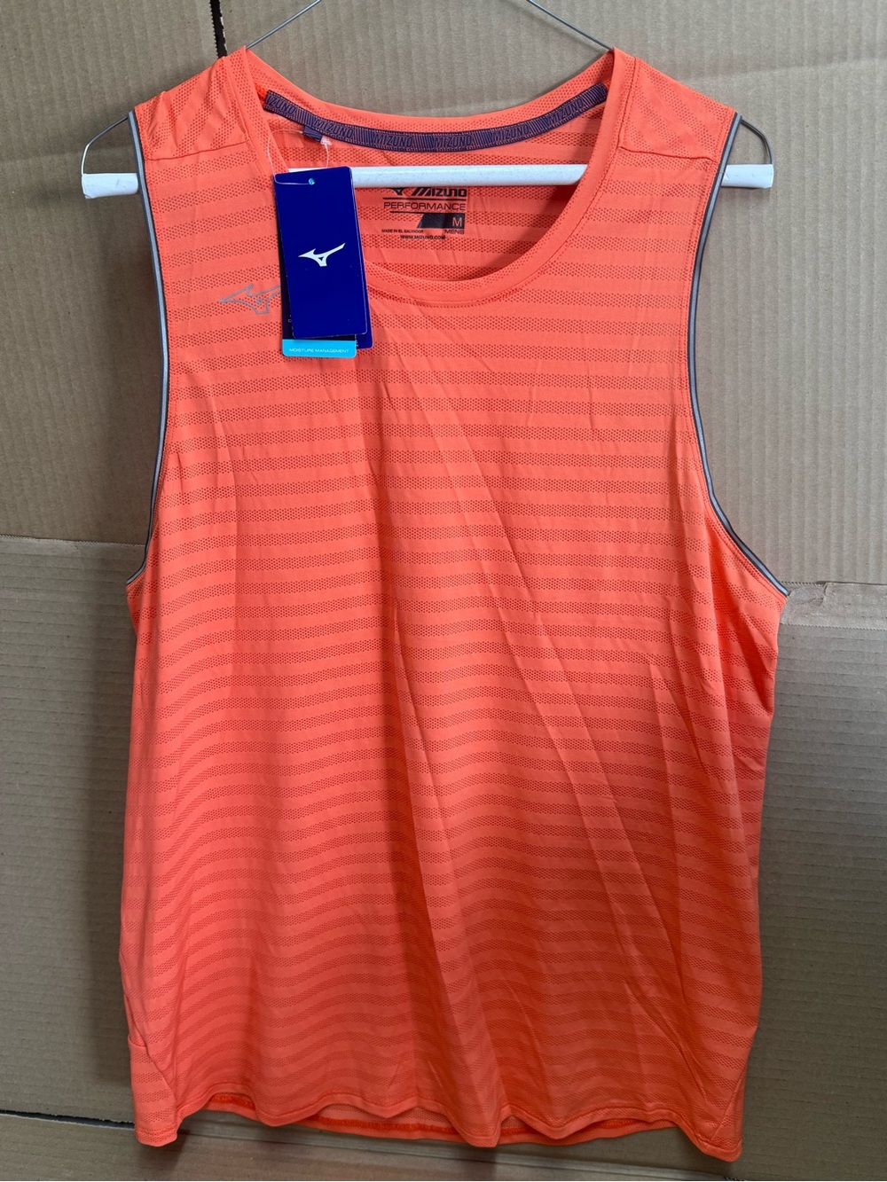 New Mizuno Men’s Bright Orange Performance Tank